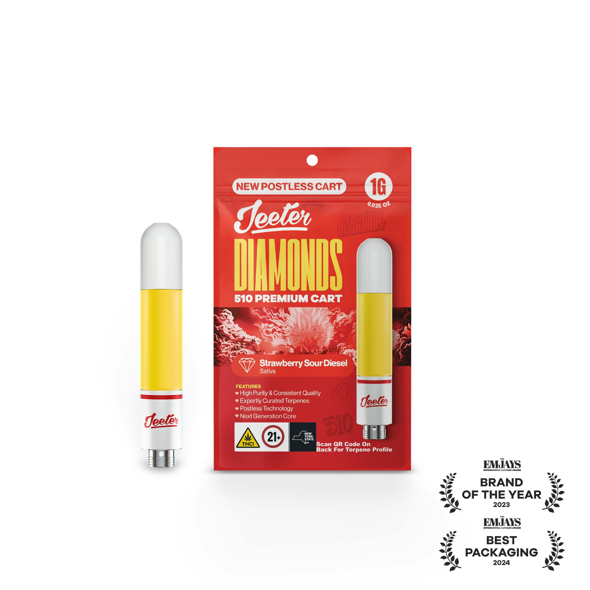 Jeeter - Jeeter | Strawberry Sour Diesel | Diamonds 510 Premium Cartridge | 1g - 1