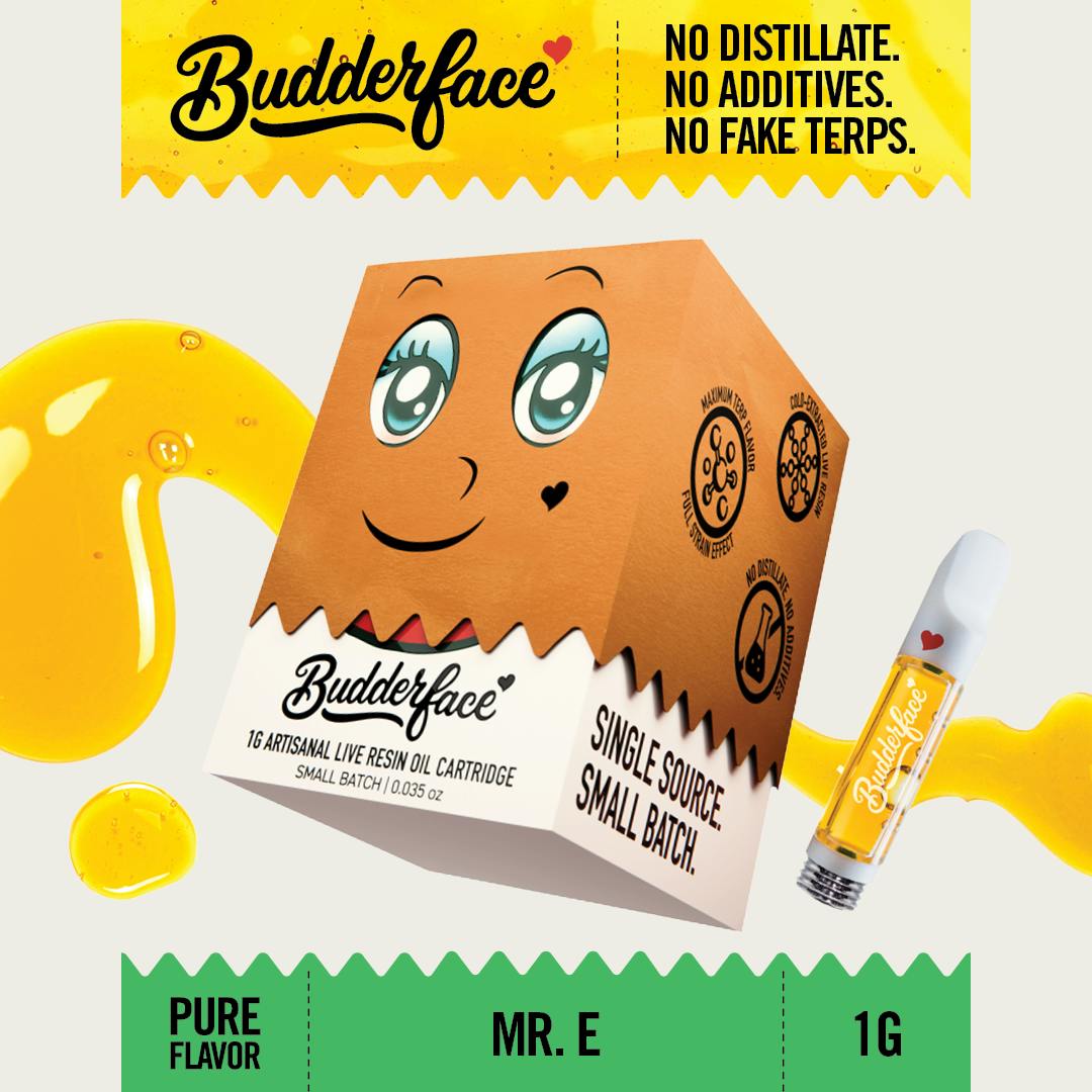 Budderface - BUDDERFACE | Mr E | 1G | Artisanal Live Resin 510 Vape Cart - 1
