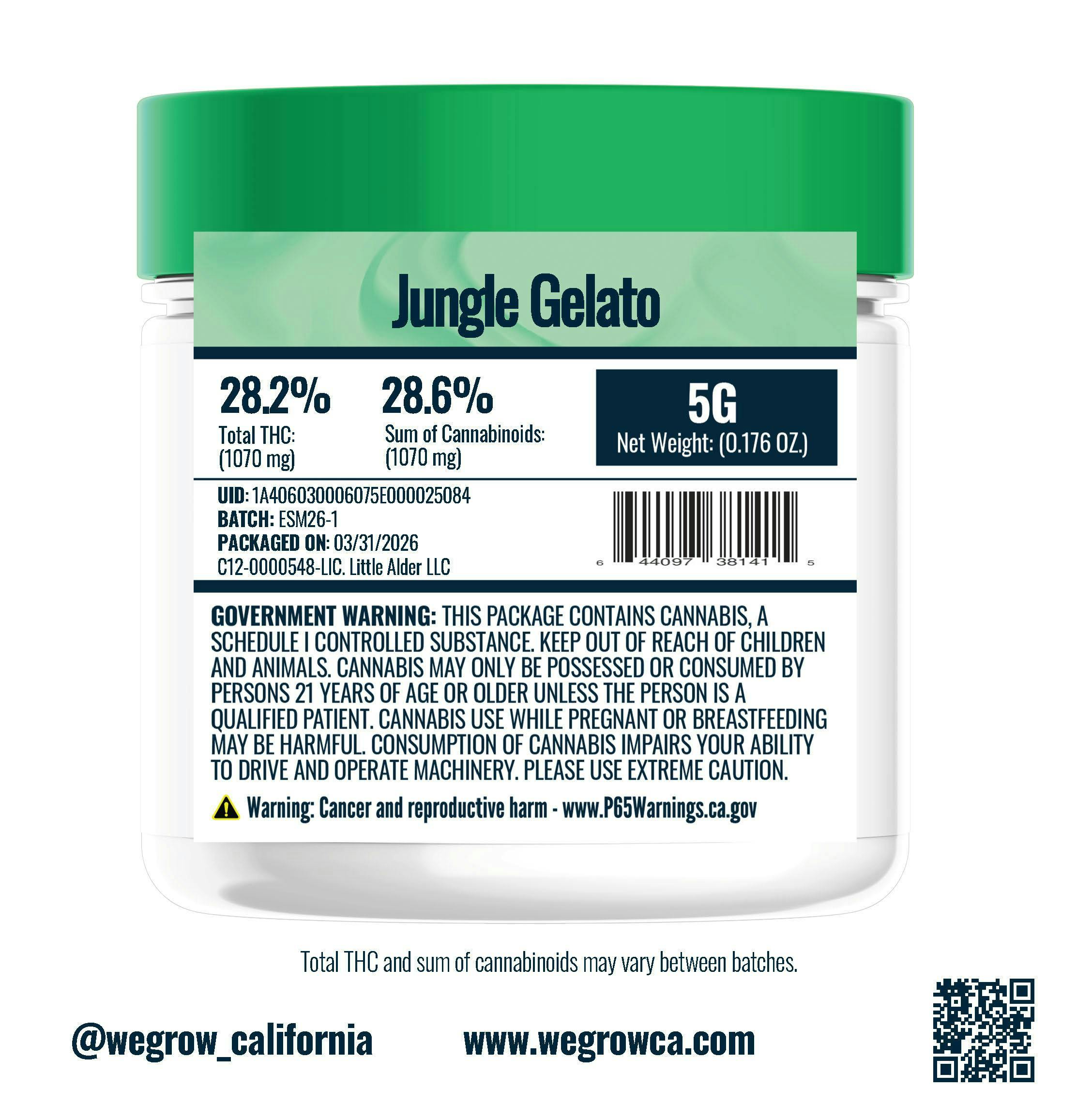 We Grow - Jungle Gelato | Big Buds | 5g Jar - 1