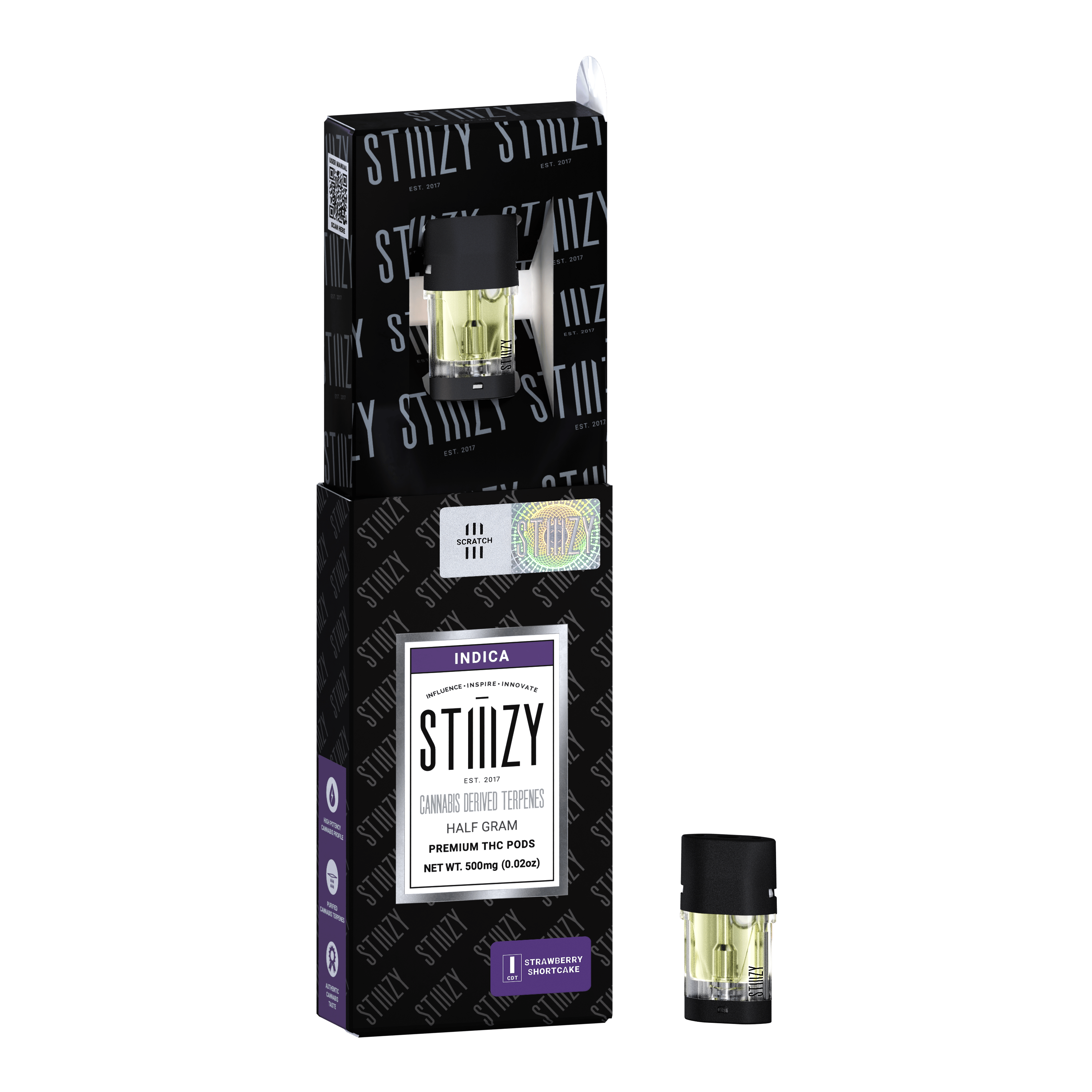 STIIIZY - STRAWBERRY SHORTCAKE - CANNABIS DERIVED TERPENES POD .5G - IL - 1