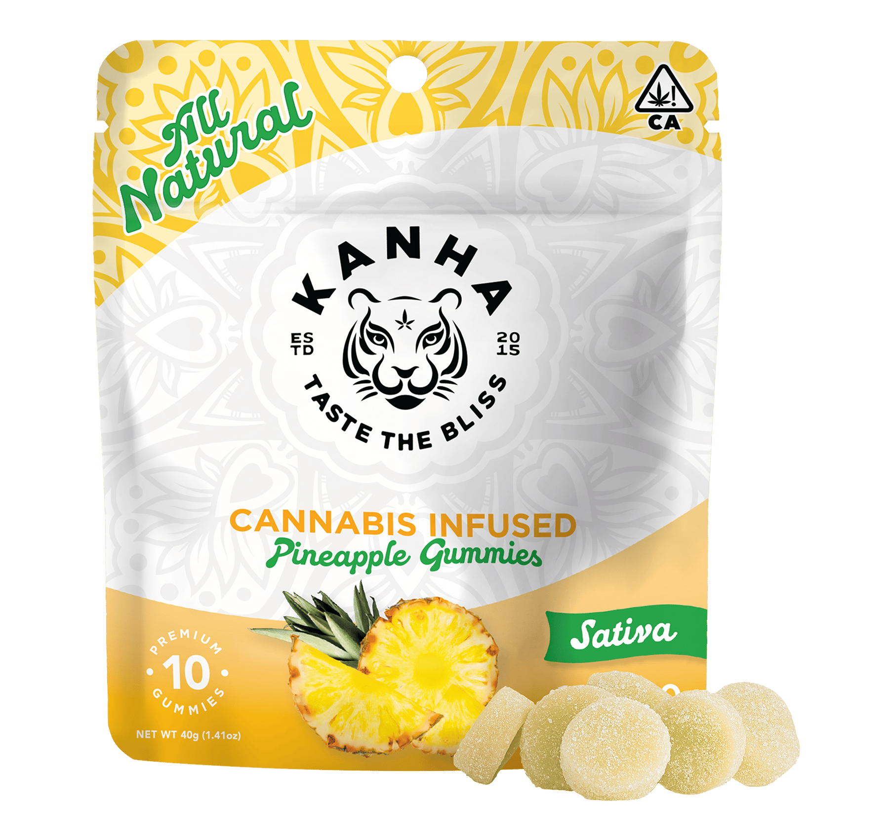KANHA - Classic | Pineapple Gummies | 100mg | 10ct | 10mg/ea - 1