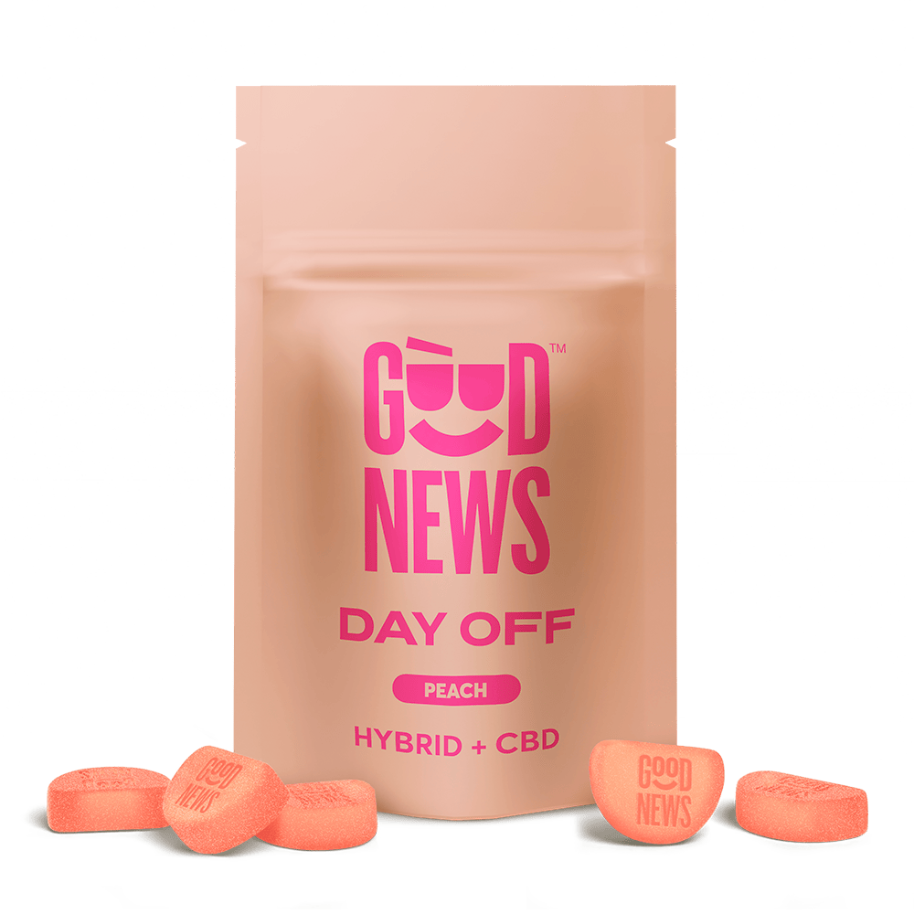 Good News - Day Off | Peach 1:1 THC:CBD Gummies | 100mg | 20ct | 5mg/ea - 1