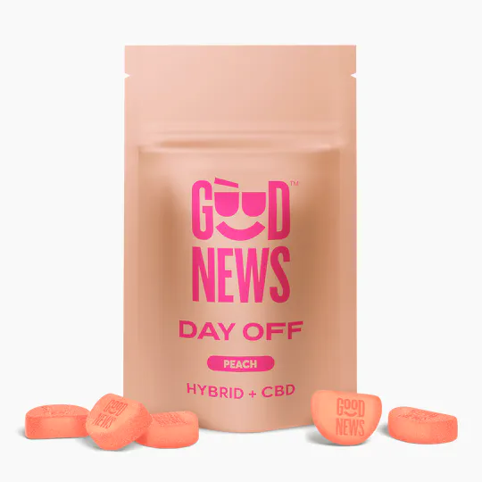 Good News - Day Off | Peach 1:1 THC:CBD Gummies | 100mg | 20ct | 5mg/ea - 1