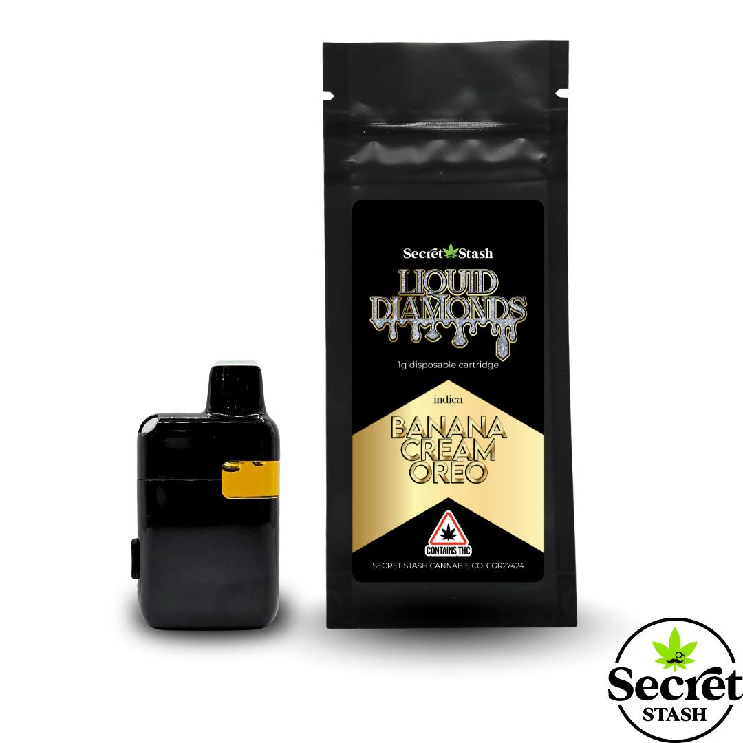 Secret Stash - Secret Stash | Disposable Cart | Liquid Diamonds | Banana Cream Oreoz | 1g - 1