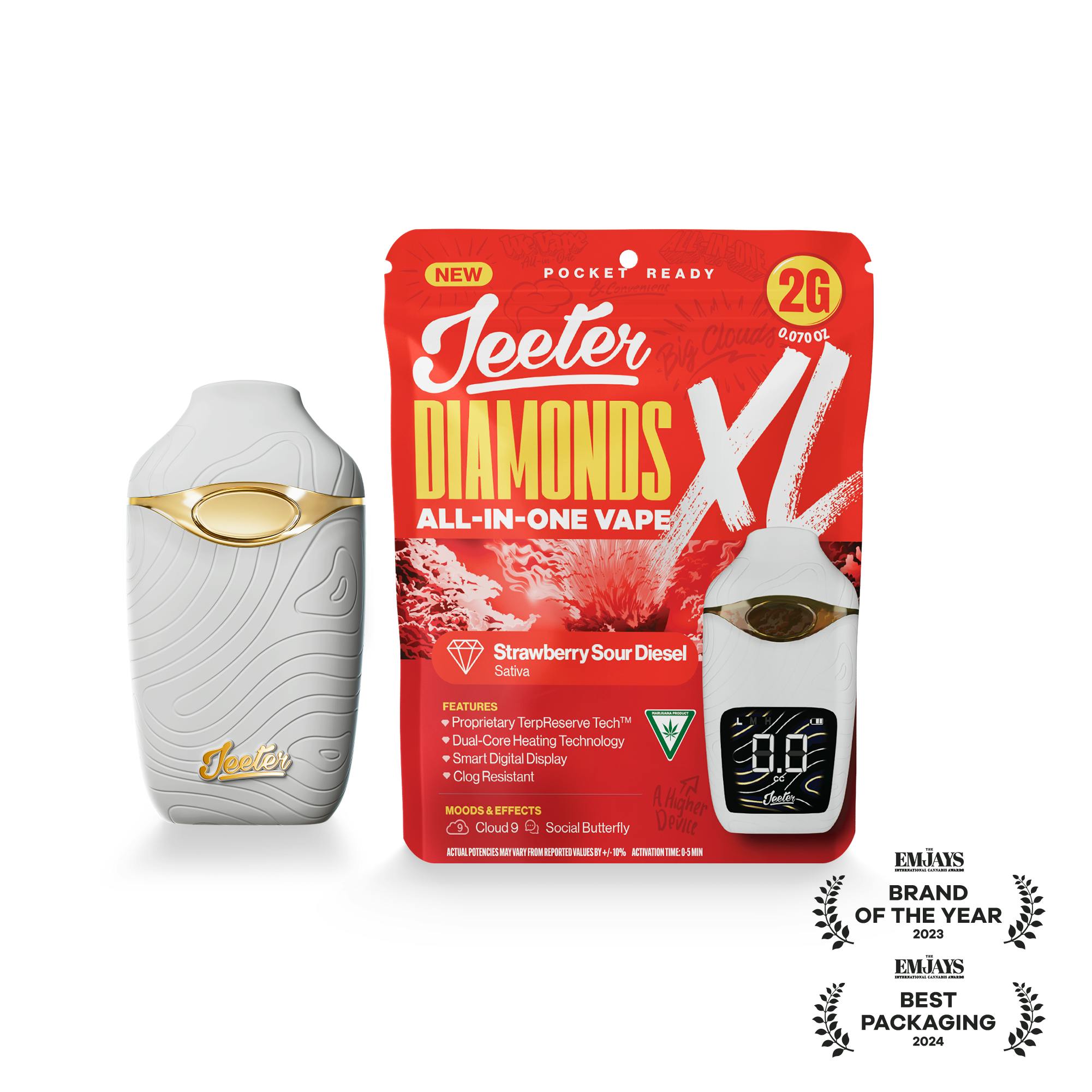 Jeeter - Jeeter | Strawberry Sour Deisel | Diamonds XL 2G All-In-One Vape - 1