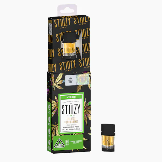 STIIIZY - Vape Cartridge - LEMON CHERRY GELATO .5G Live Resin Liquid Diamonds Pod - 1