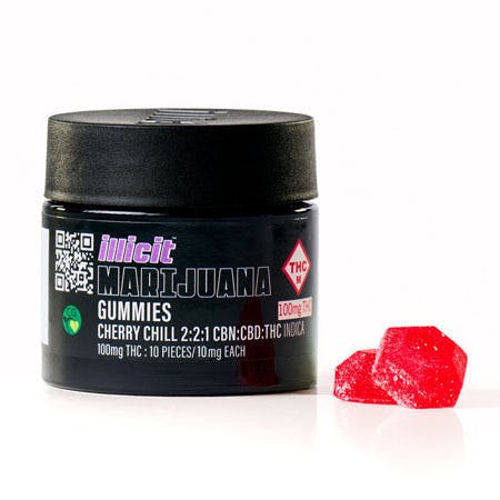 ILLICIT - Cherry Chill (2:2:1 CBN:CBD:THC) 100mg Nighttime Gummies - 1
