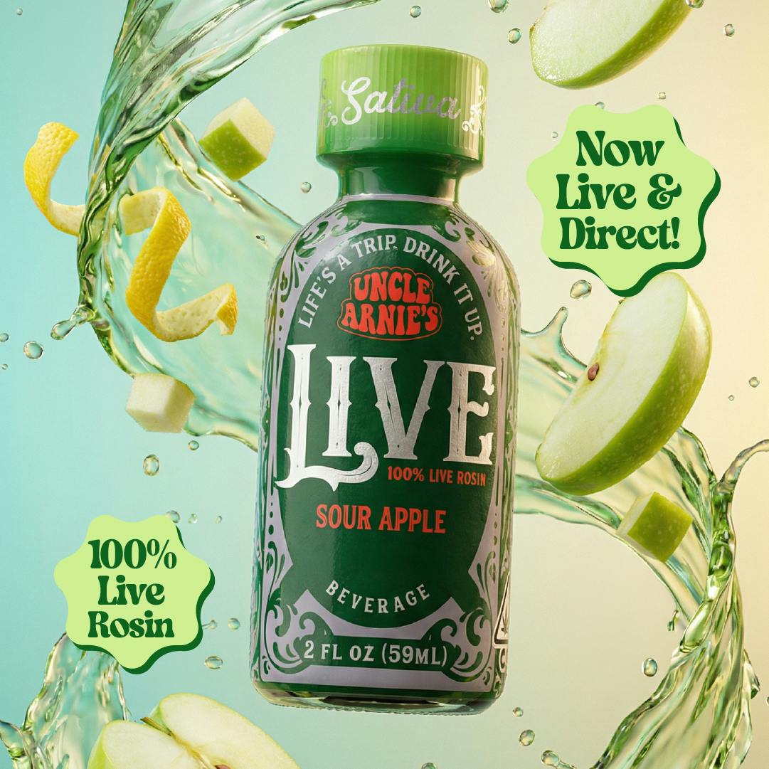 Uncle Arnies - Sour Apple 100% Live Rosin | Non-Carbonated | 100mg | 2oz - 1