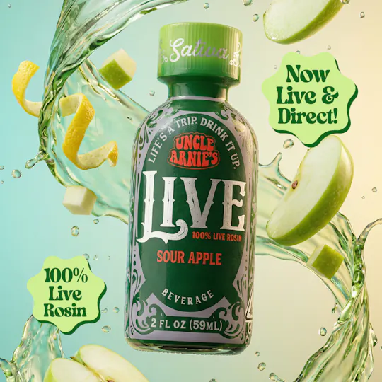 Uncle Arnies - Sour Apple 100% Live Rosin | Non-Carbonated | 100mg | 2oz - 1
