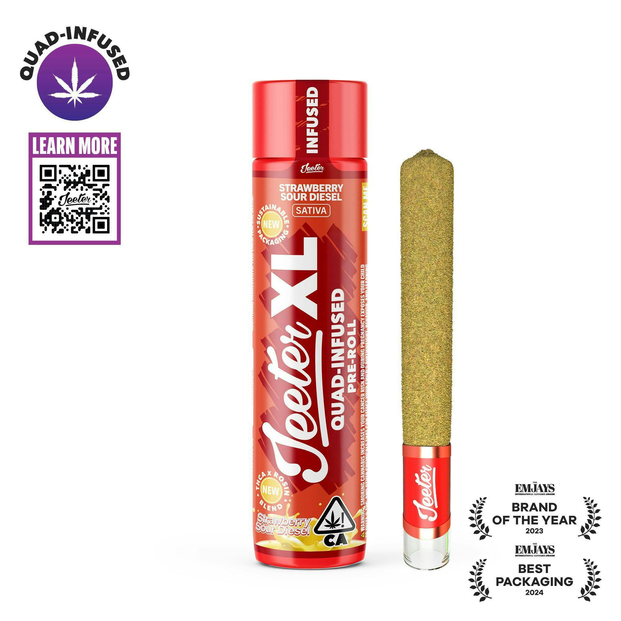 Jeeter - Jeeter | Strawberry Sour Diesel | XL Quad-Infused Joint | 2g - 1