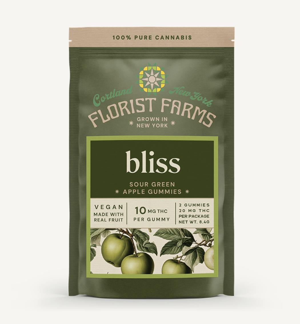 Florist Farms - Florist Farms | Bliss Sour Green Apple Gummies | 20mg | 2ct | 10mg/ea - 1