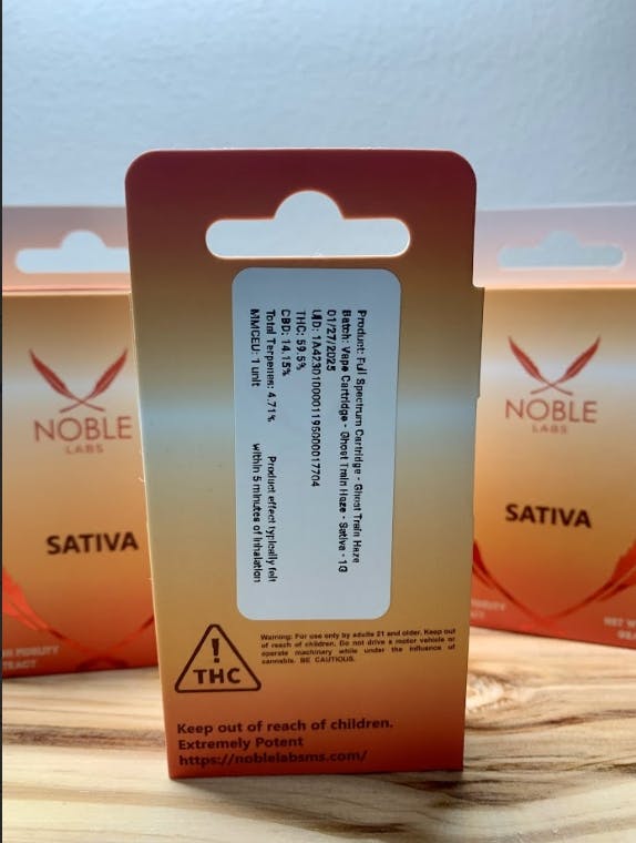 Noble Labs - Noble Labs - Full Spectrum Terpene carts 1g | Ghost Train Haze - 1