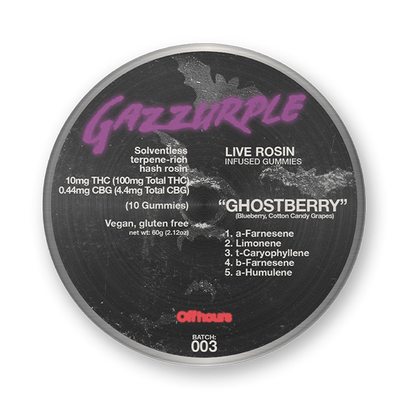 Off Hours - Guzzurple Live Rosin Gummies | 100mg | 10ct | 10mg/ea - 1