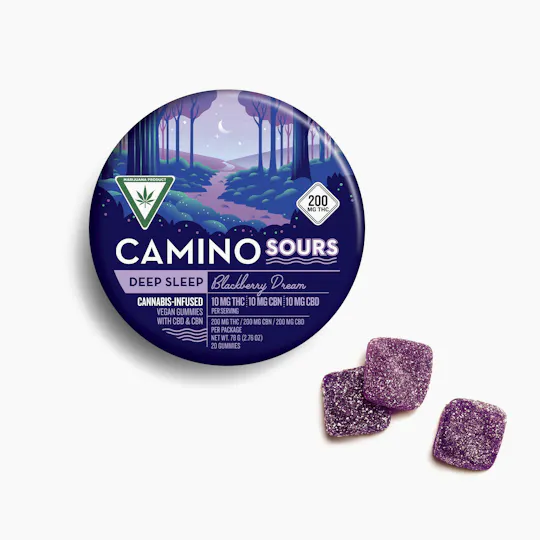Camino - Deep Sleep | Blackberry Dream Sours 1:1:1 Gummies | 200mg | 20ct | 10mg/ea - 1