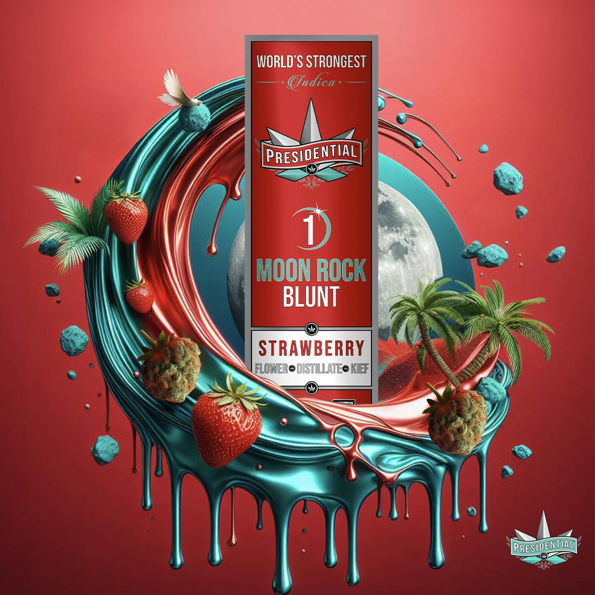 Presidential - Strawberry | Moon Rock Infused Blunt | 1.5g - 1