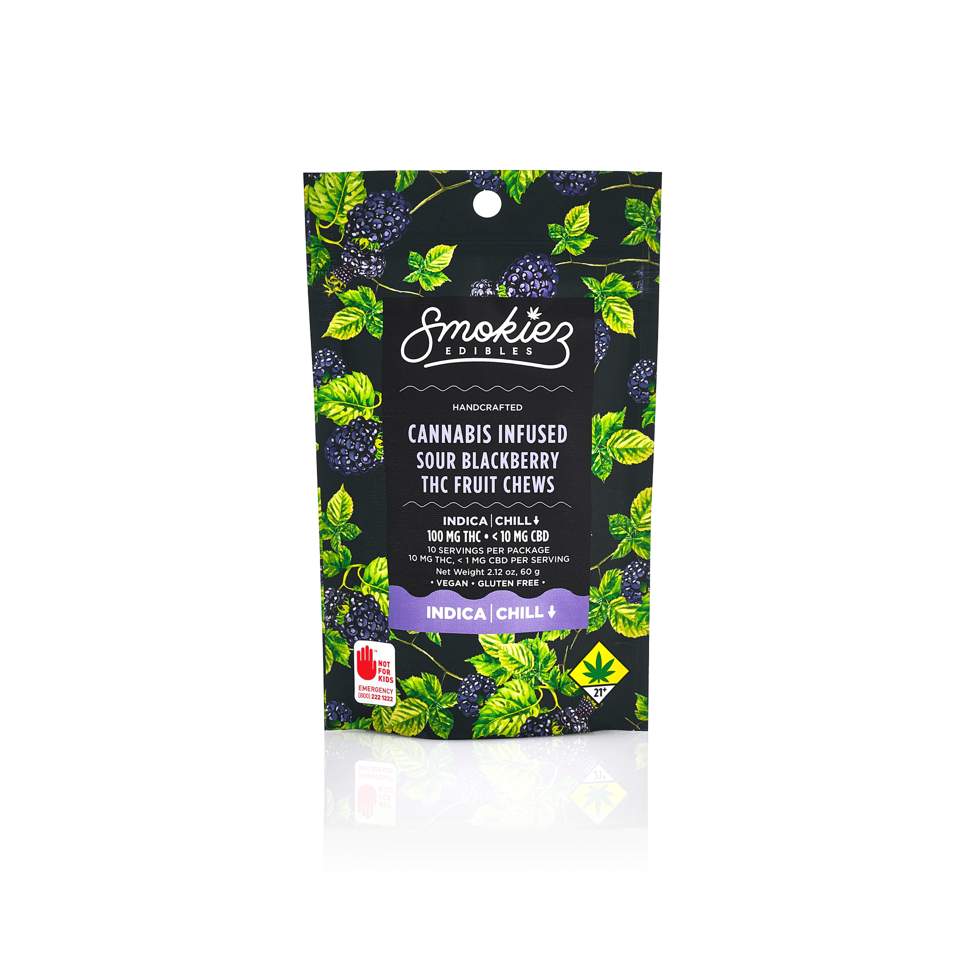 Smokiez Edibles - Sour Blackberry Gummies | 100mg | 10ct | 10mg/ea - 1