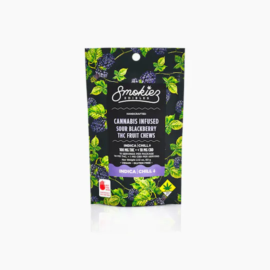 Smokiez Edibles - Sour Blackberry Gummies | 100mg | 10ct | 10mg/ea - 1