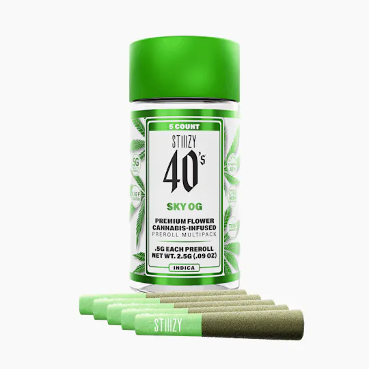 STIIIZY - - SKY OG - 0.5G 40's Infused Preroll 5 Pack - 1