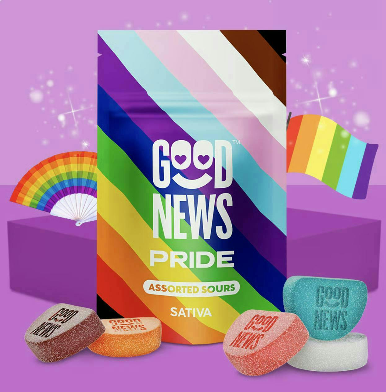 Good News - Pride | Assorted Sour Gummies | 100mg | 20ct | 5mg/ea - 1