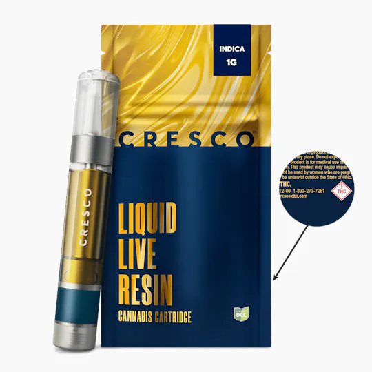 Cresco - Indica | Live Resin Cartridge | 0.84g - 1
