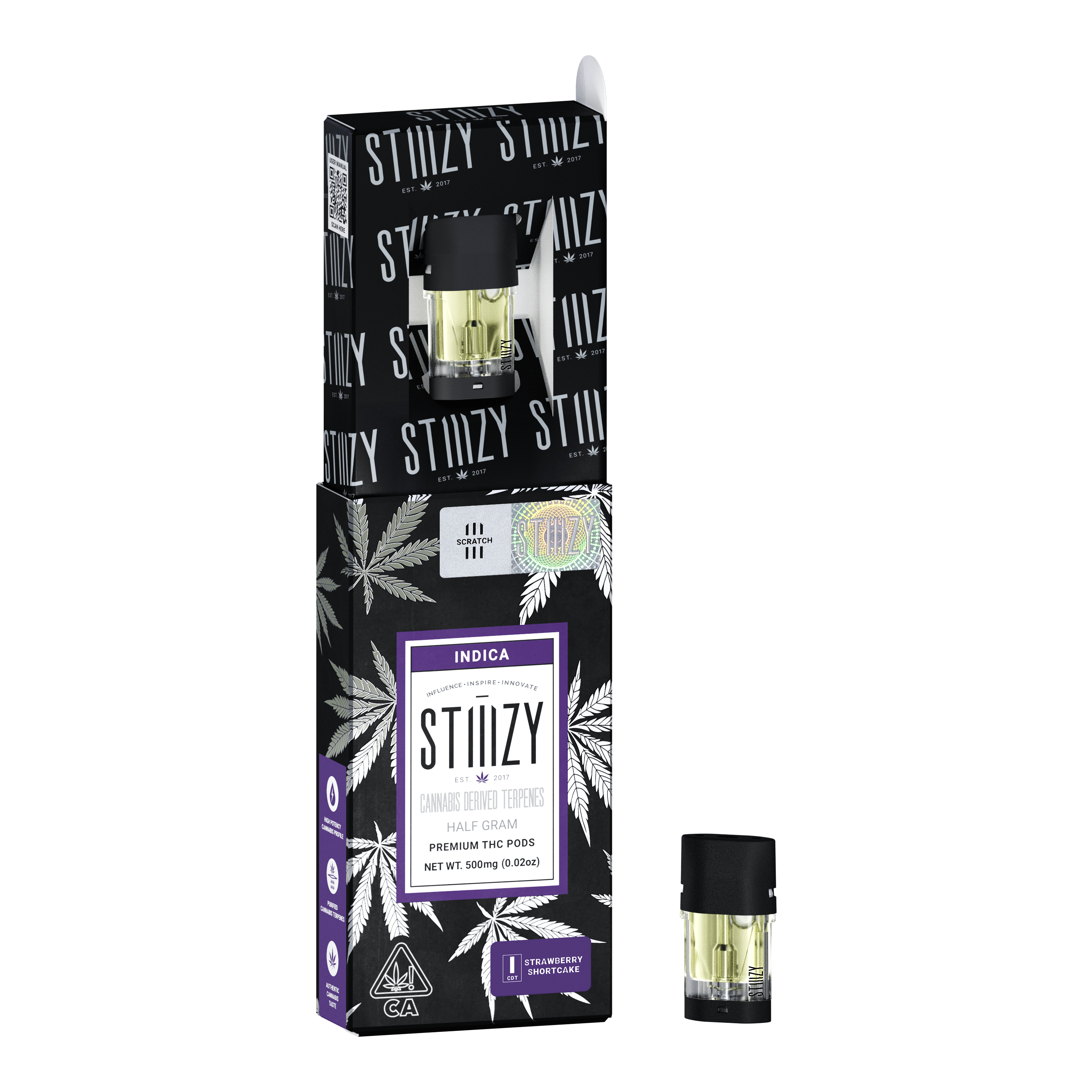STIIIZY - Vape Cartridge - STRAWBERRY SHORTCAKE .5G CDT Pod - STIIIZY - 1