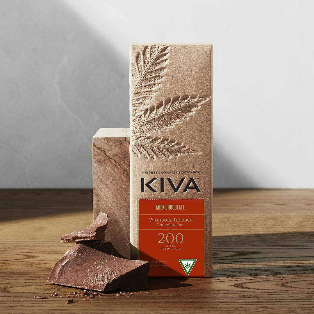 Kiva Confections - Milk Chocolate Bar | 200mg | 20ct | 10mg/ea - 1