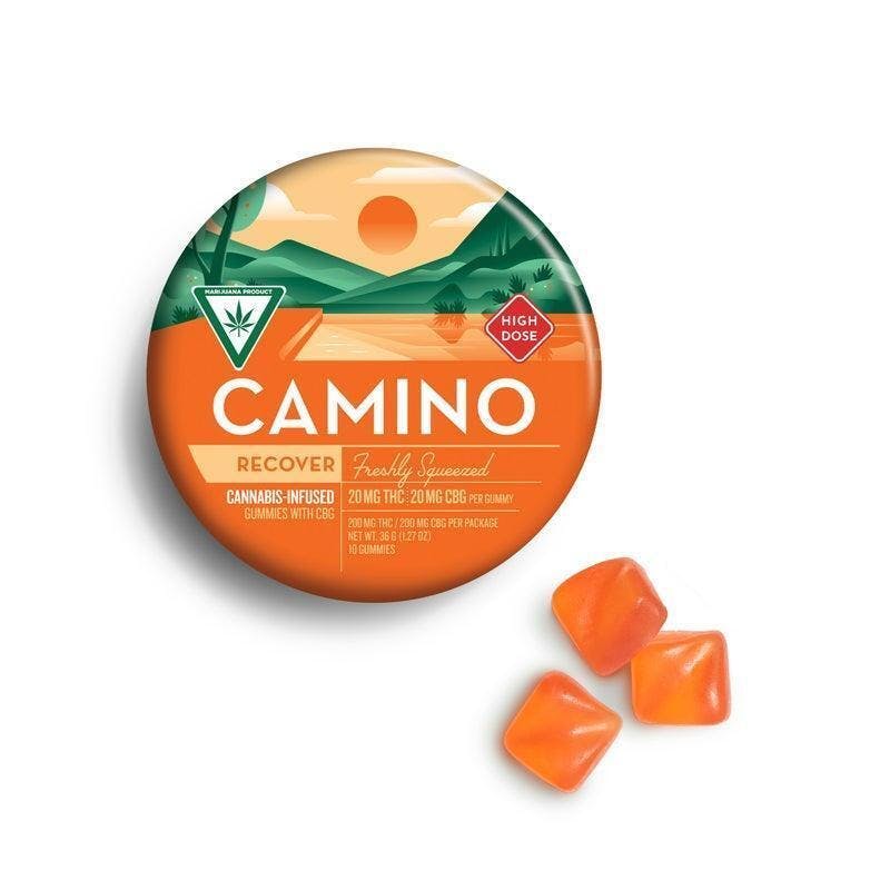 Camino - Recover | Freshly Squeezed THC:CBG 1:1 Gummies | 200mg | 10ct | 20mg/ea - 1