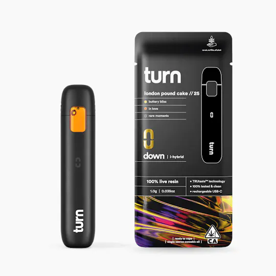 turn - London Pound Cake // 25 | 100% Live Resin | AIO | Indica-Hybrid - 1