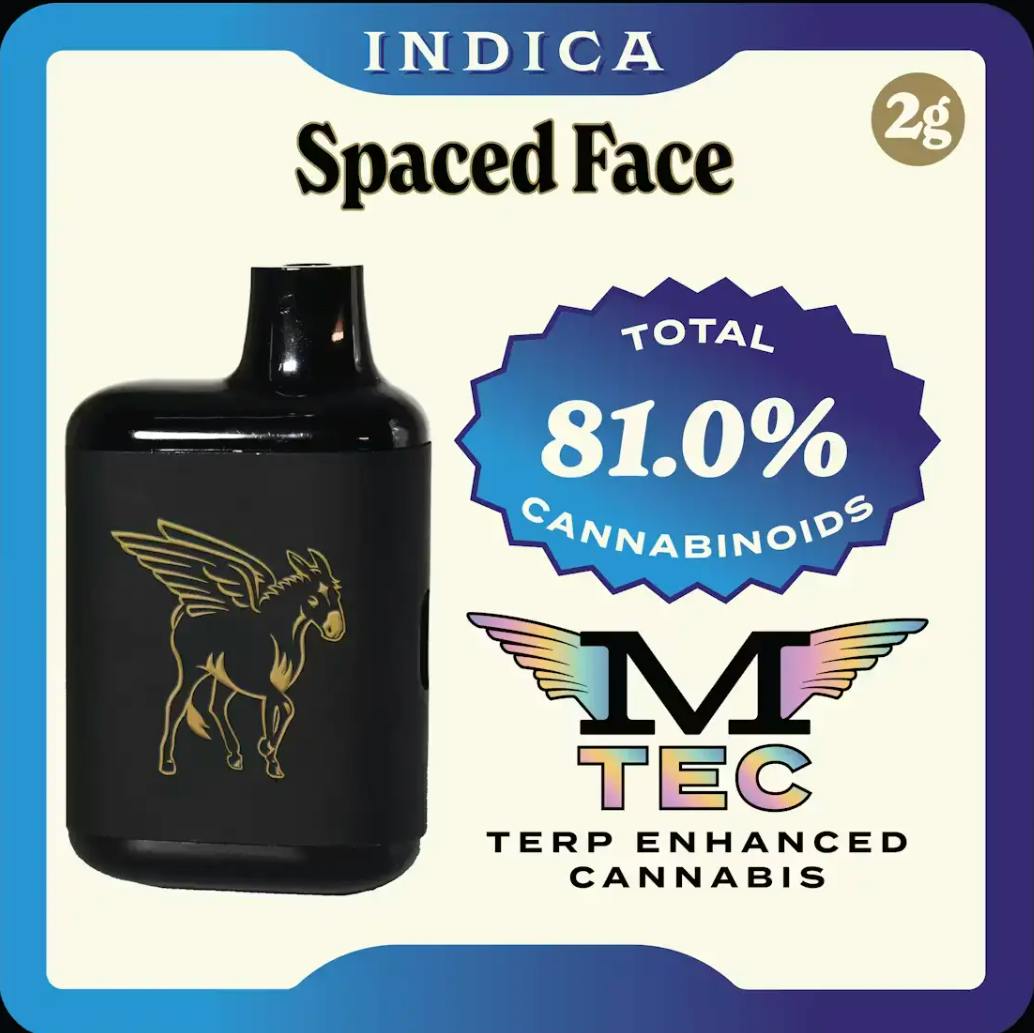 Mule Extracts - Spaced Face | Dank Tank Live Resin Disposable | 2g - 1