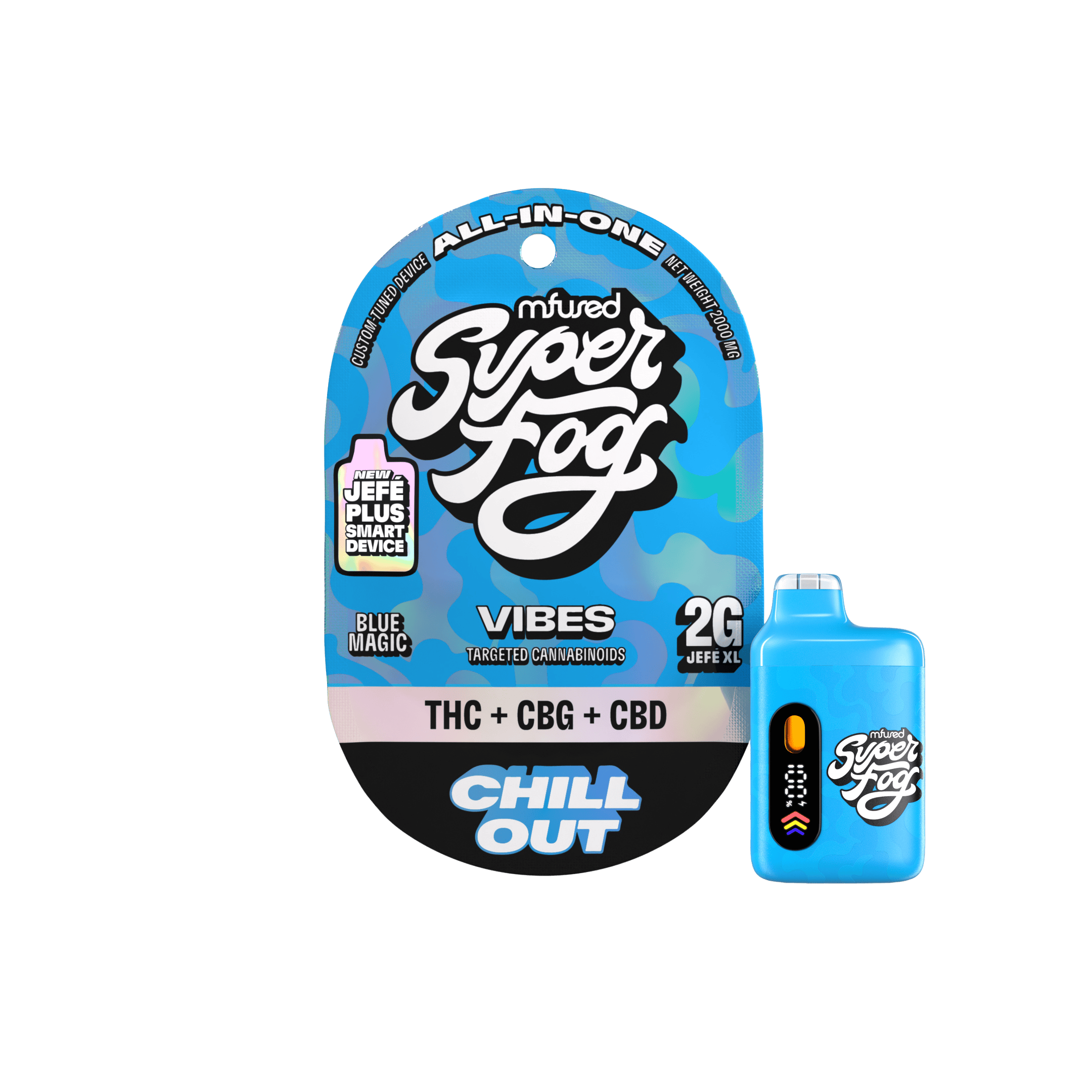 Super Fog by MFused - Chill Out | VIBES Targeted Cannabinoids Jefé Plus Disposable | 2g - 1