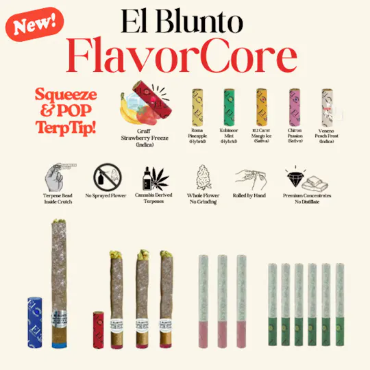El Blunto by Albert Einstone's - El Bluntito FlavorCore - Blueberry Ice Kush - Diamond Infused - 3pk x .85g - 1