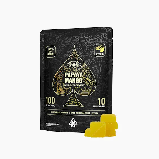 Heavy Hitters - Live Rosin | Papaya Mango Gummies | 100mg | 10ct | 10mg/ea - 1