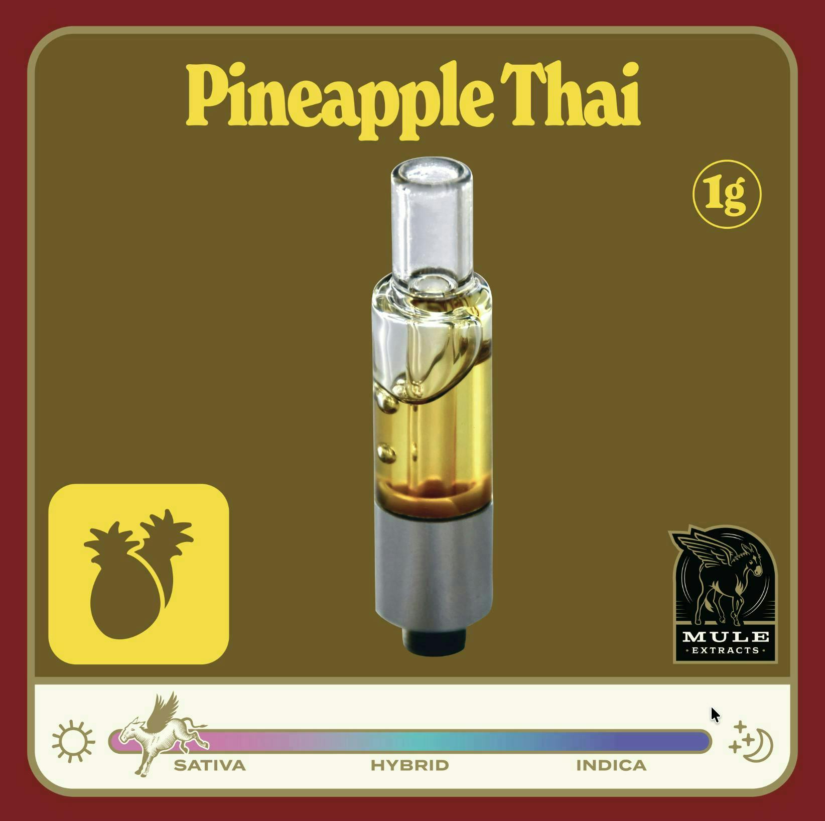 Mule Extracts - Pineapple Thai | Live Resin Glass Cartridge | 1g - 1