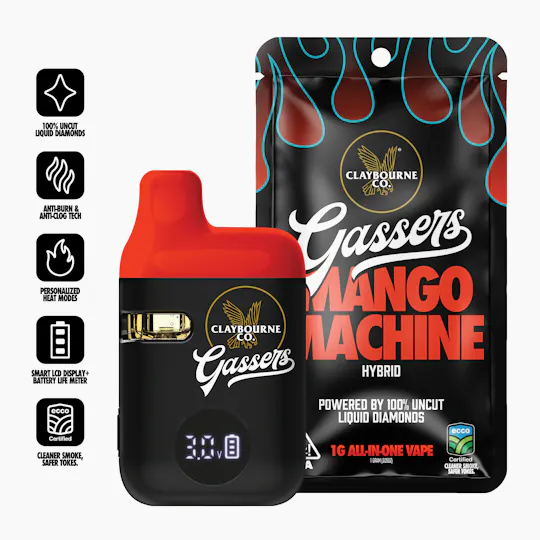 Claybourne Co. - Mango Machine (1g) - Gassers All-In-One Liquid Diamonds Vape - 1