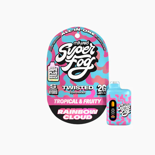 Super Fog by MFused - Rainbow Cloud | TWISTED Liquid Diamonds Jefé Plus Disposable | 2g - 1