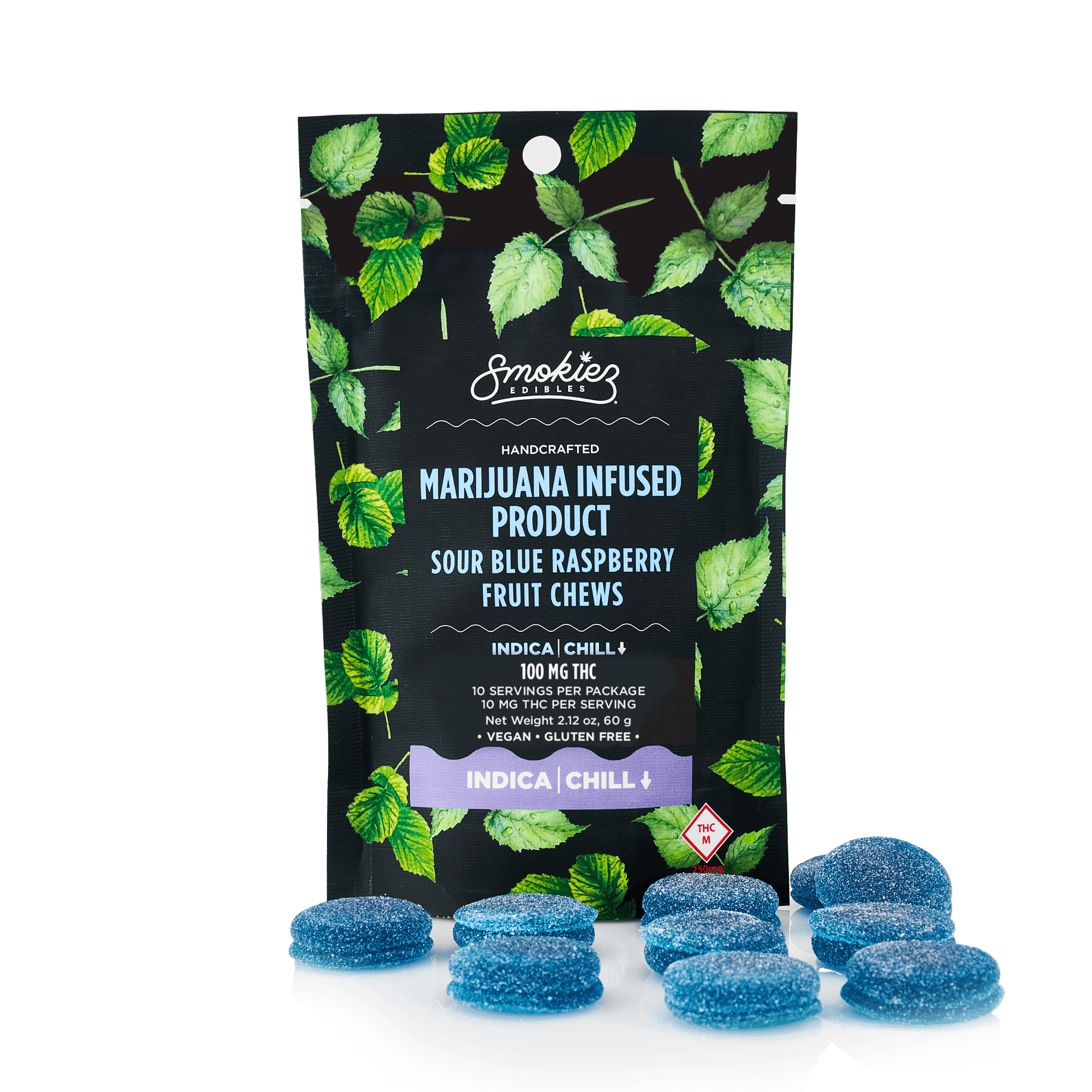Smokiez Edibles - Sour Blue Raspberry Gummies | 100mg | 10ct | 10mg/ea - 1