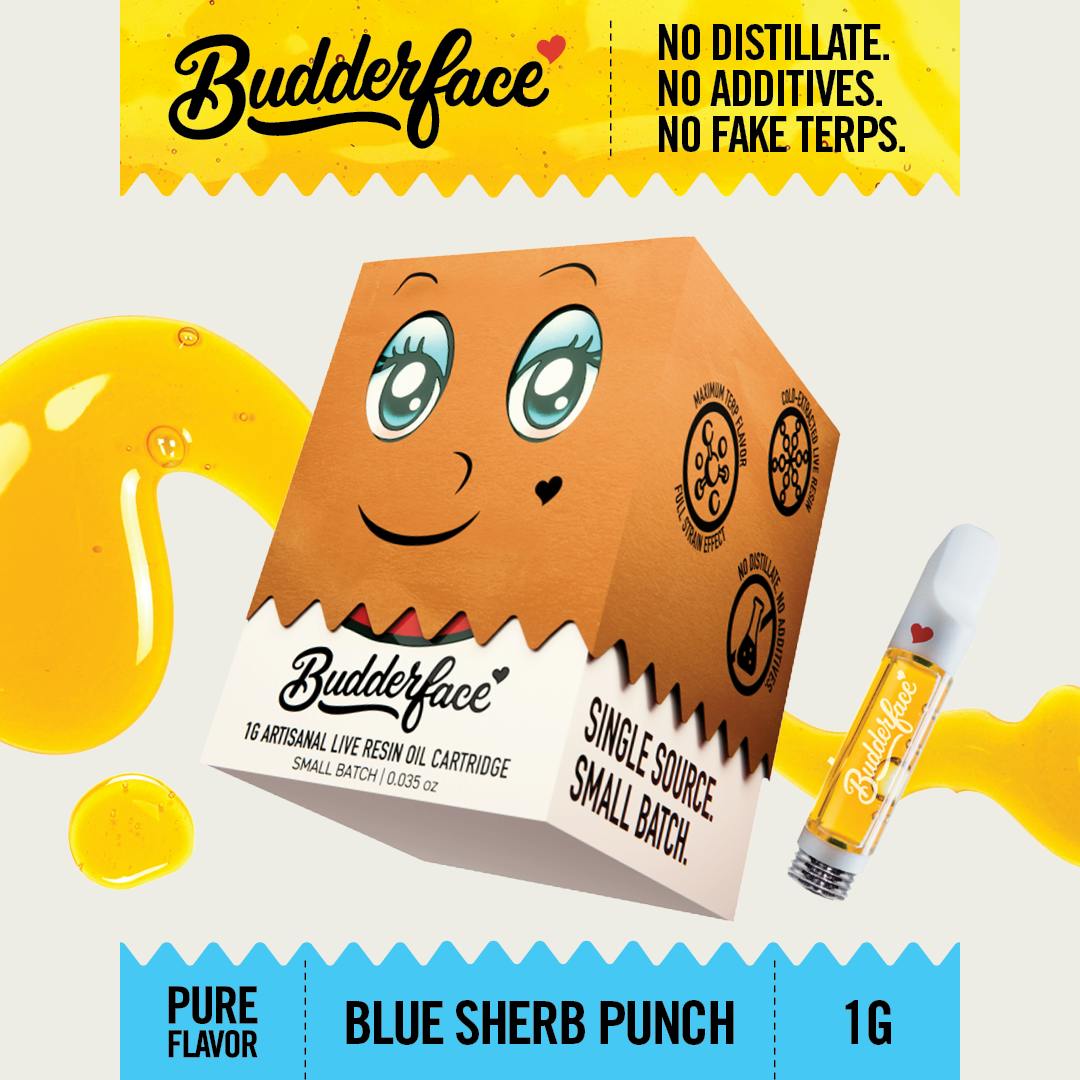 Budderface - BUDDERFACE | Blue Sherb Punch | 1G | Artisanal Live Resin 510 Vape Cart - 1