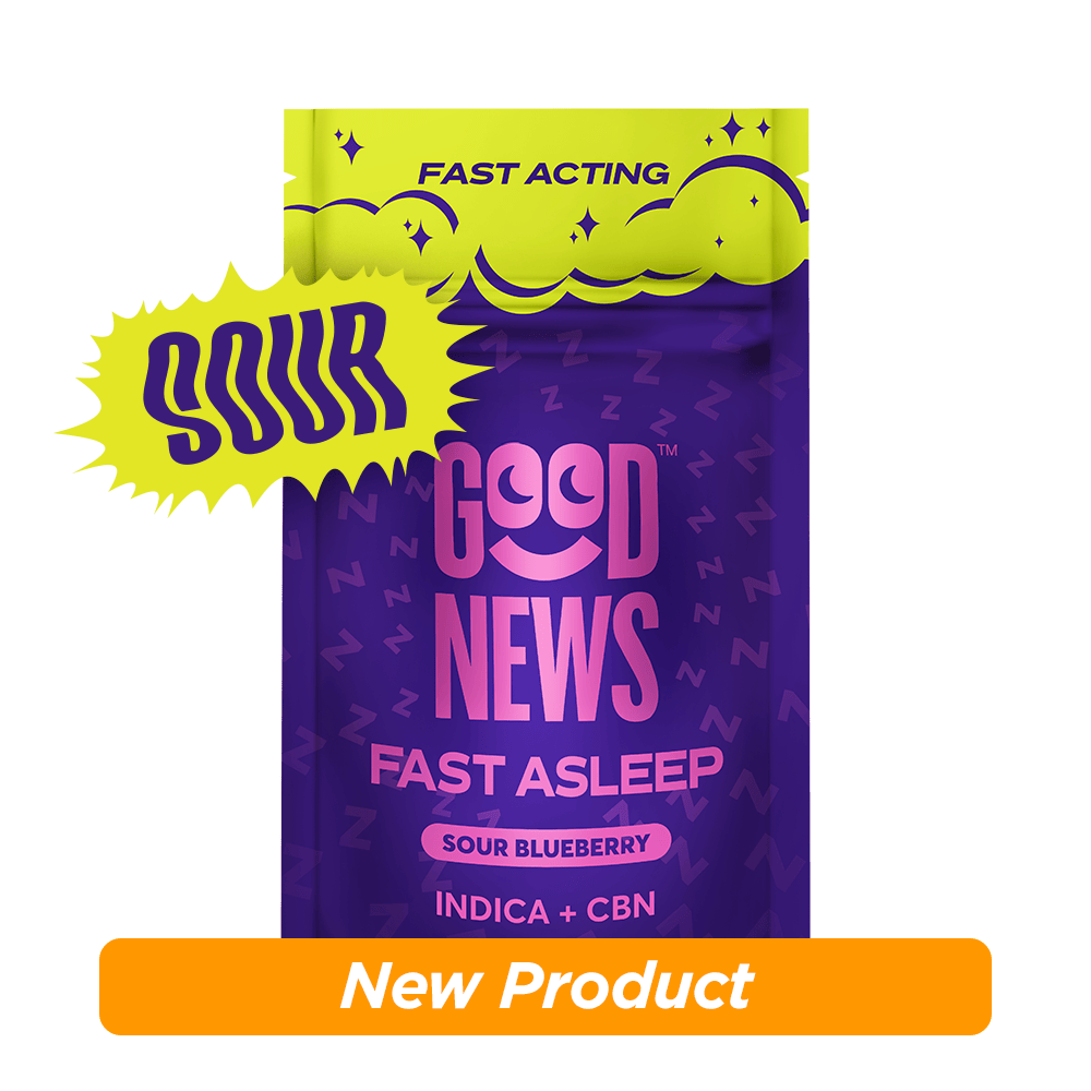 Good News - Fast Asleep | Sour Blueberry Gummies + CBN | 100mg | 10ct | 10mg/ea - 1