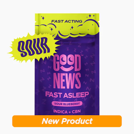 Good News - Fast Asleep | Sour Blueberry Gummies + CBN | 100mg | 10ct | 10mg/ea - 1