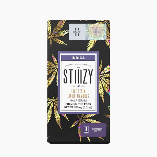 STIIIZY - Vape Cartridge - NORTHERN LIGHTS .5G Live Resin Liquid Diamonds Pod - 1
