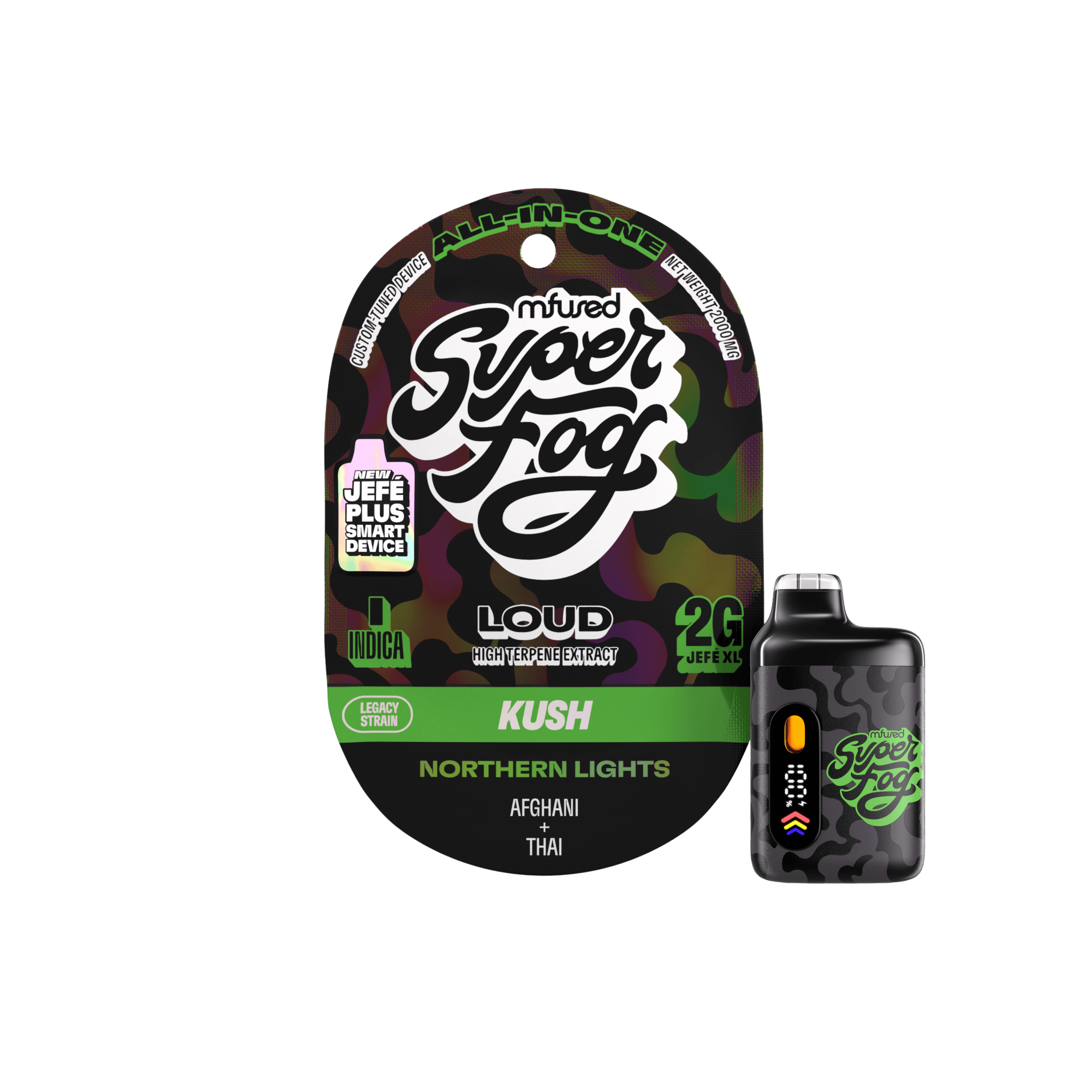 Super Fog by MFused - Northern Lights | LOUD High Terpene Extract Jefé Plus Disposable | 2g - 1