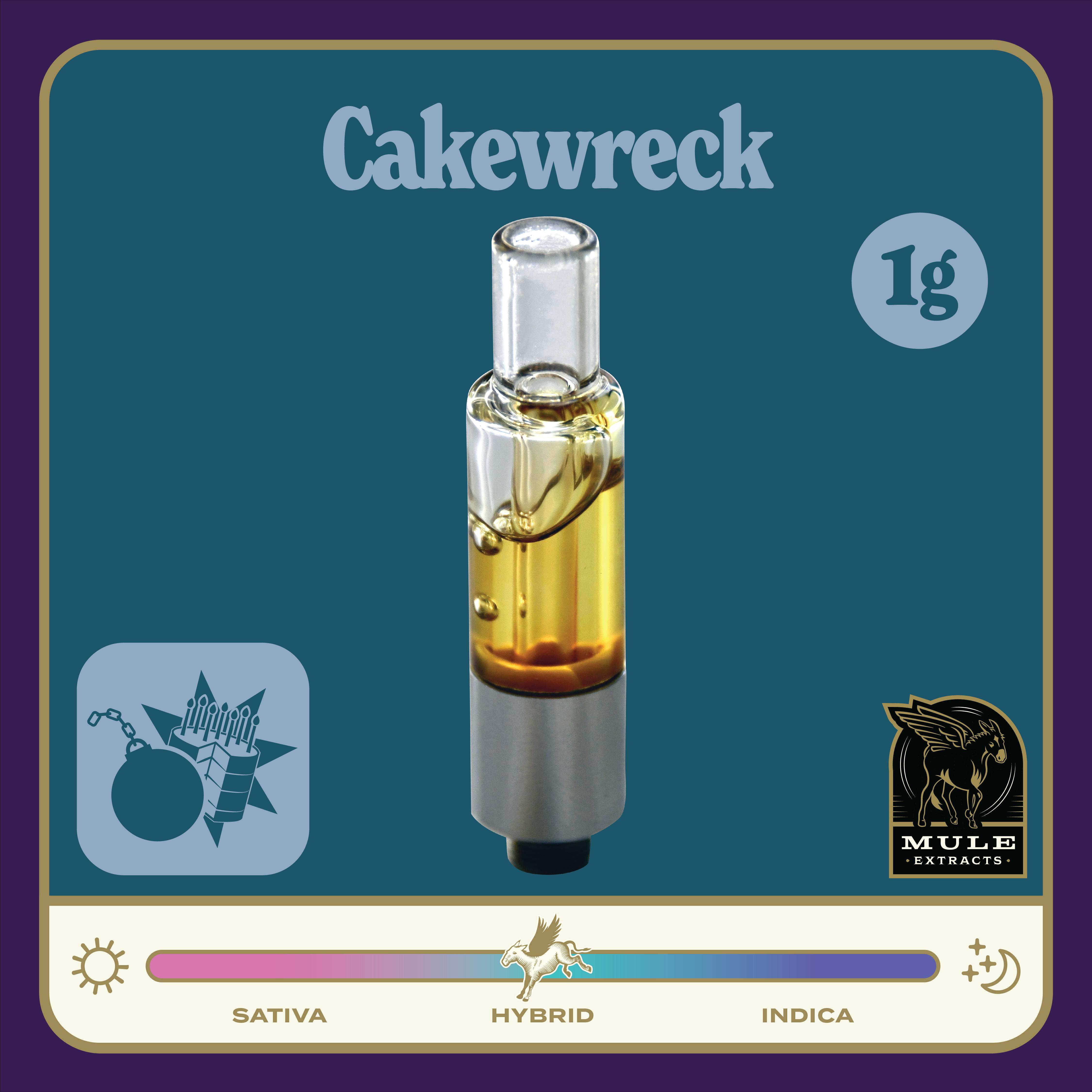 Mule Extracts - Cakewreck | Live Resin Glass Cartridge | 1g - 1