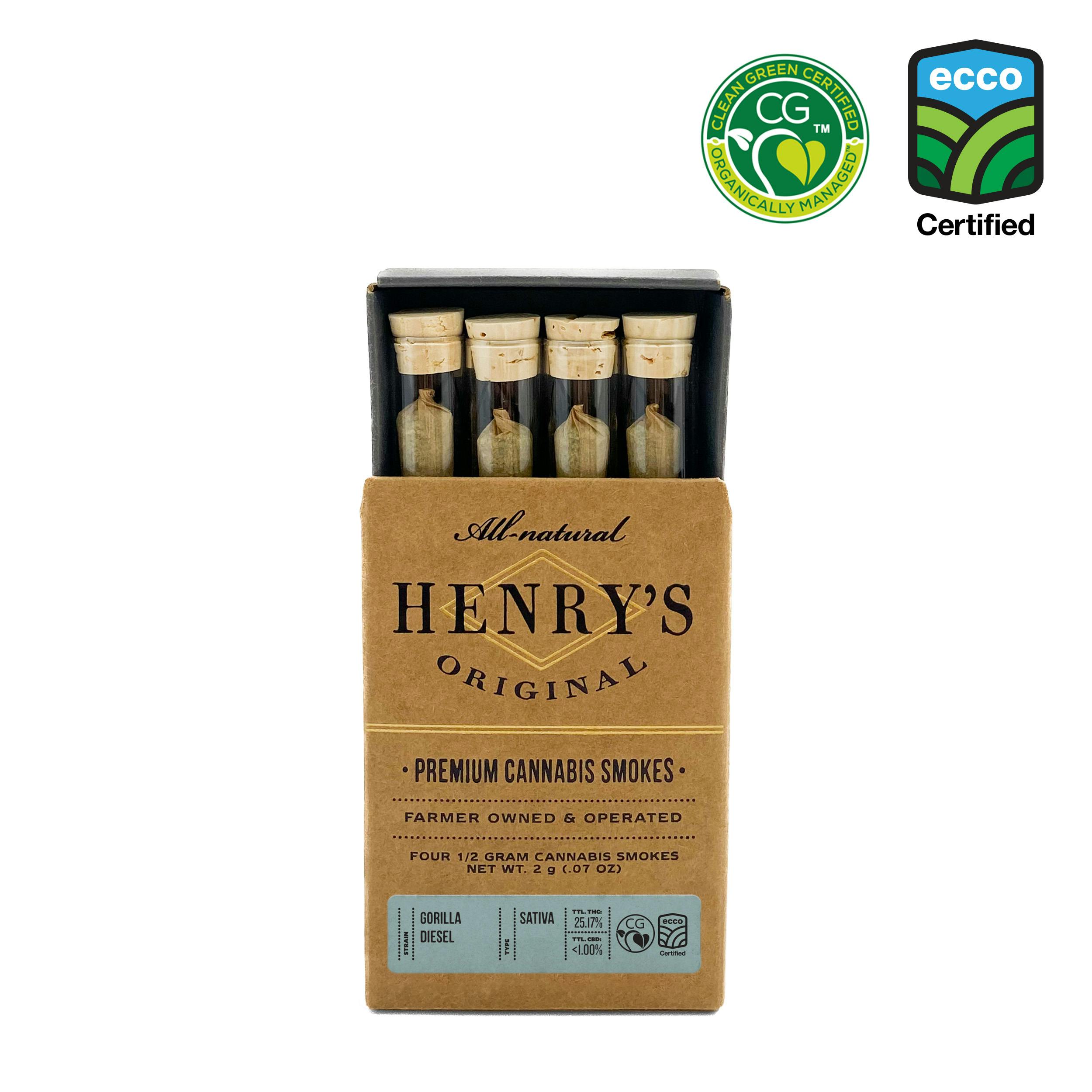 Henry's Original - Henry's Original | Gorilla Diesel | Joints | 0.5g each | 4pk - 1