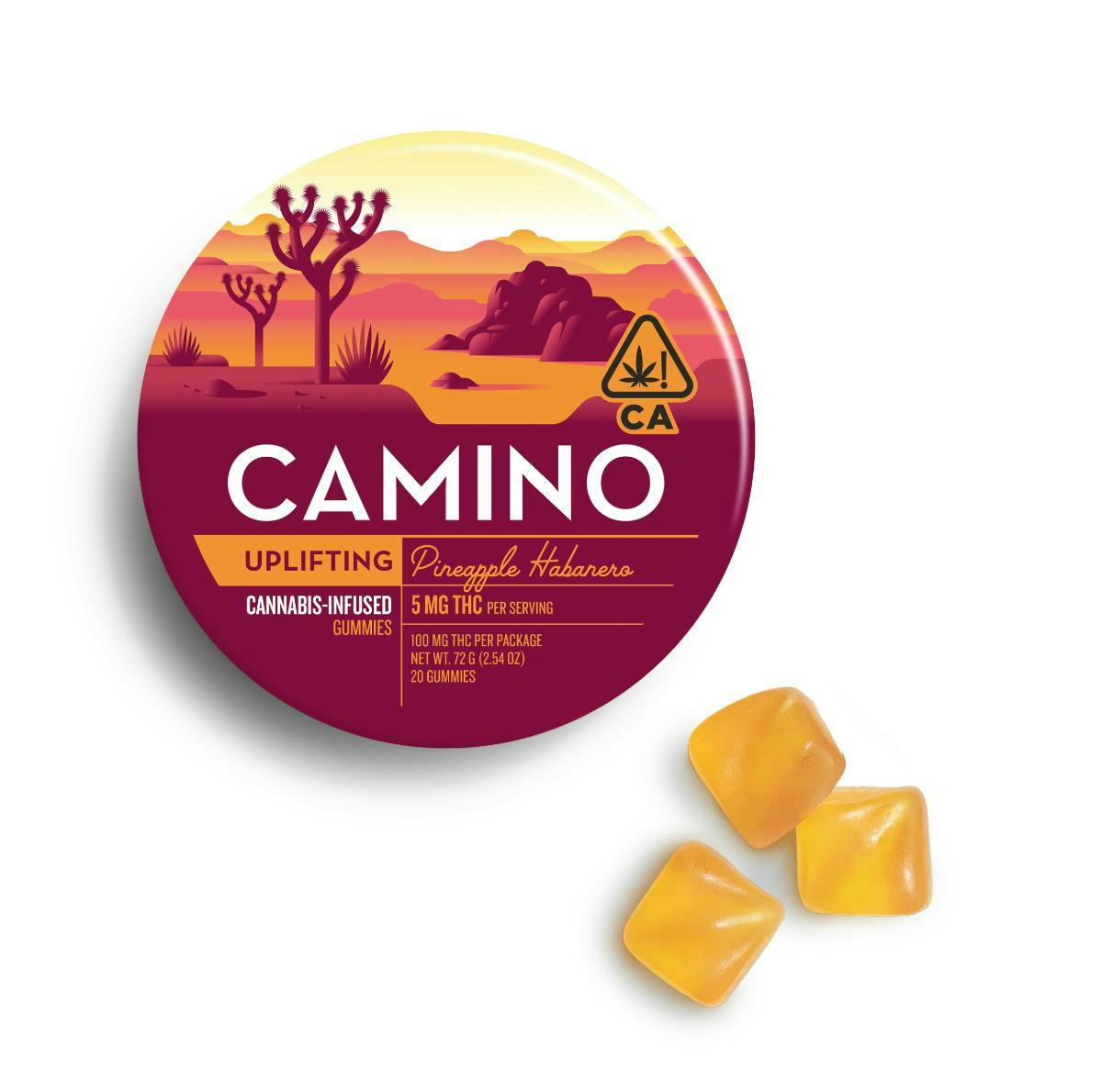 Camino - Uplifting | Pineapple Habanero Gummies | 100mg | 20ct | 5mg/ea - 1