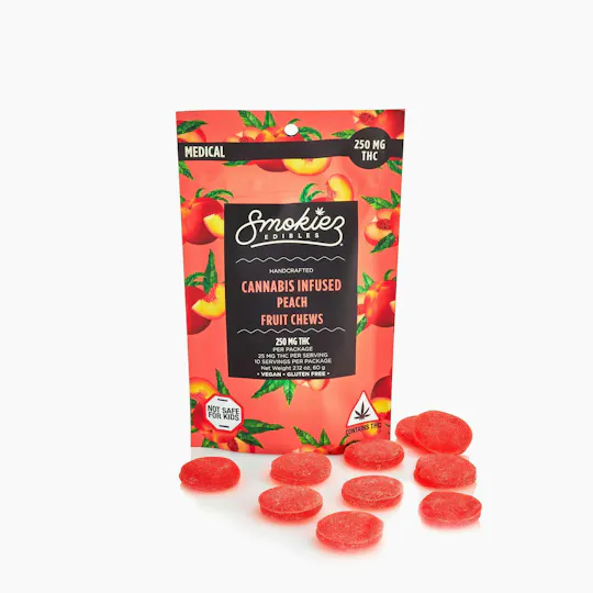 Smokiez Edibles - Peach Gummies | 250mg | 10ct | 25mg/ea - 1