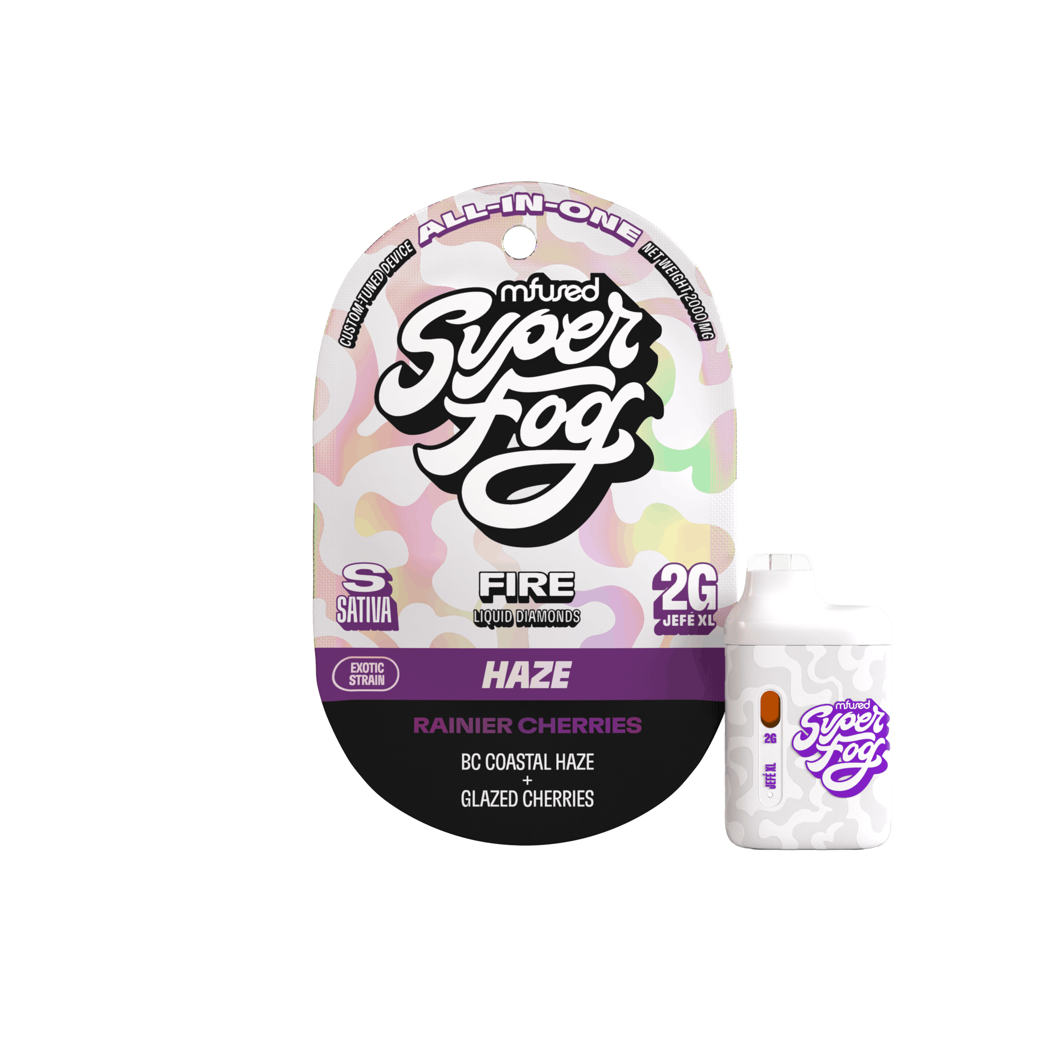 Super Fog by MFused - Rainier Cherries | FIRE Liquid Diamonds Jefé Disposable | 2g - 1