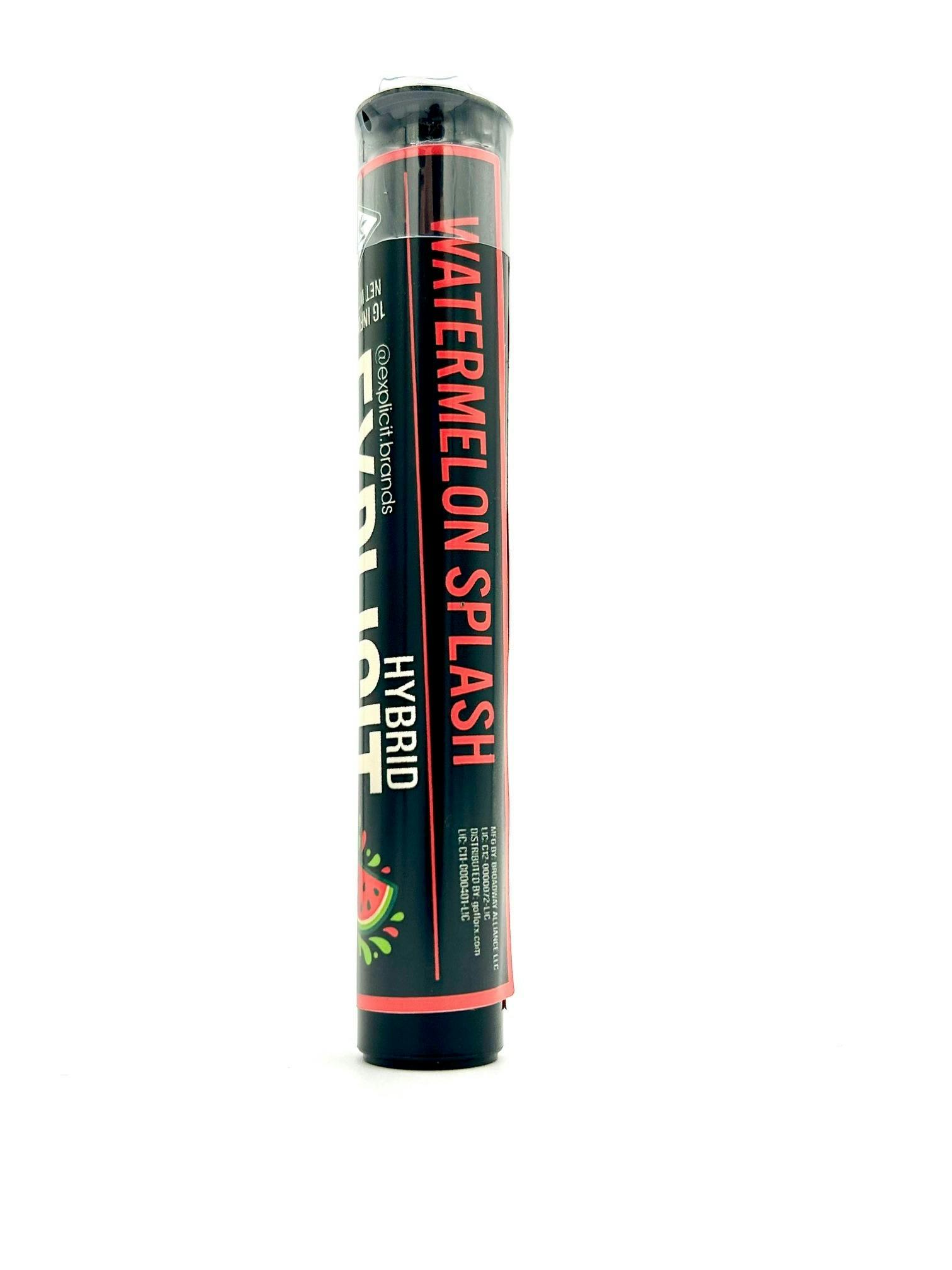 Explicit - Watermelon Splash 1g Infused Pre-roll - 1