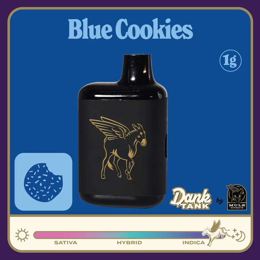 Mule Extracts - Blue Cookies | Live Resin Dank Tank Disposable | 1g - 1