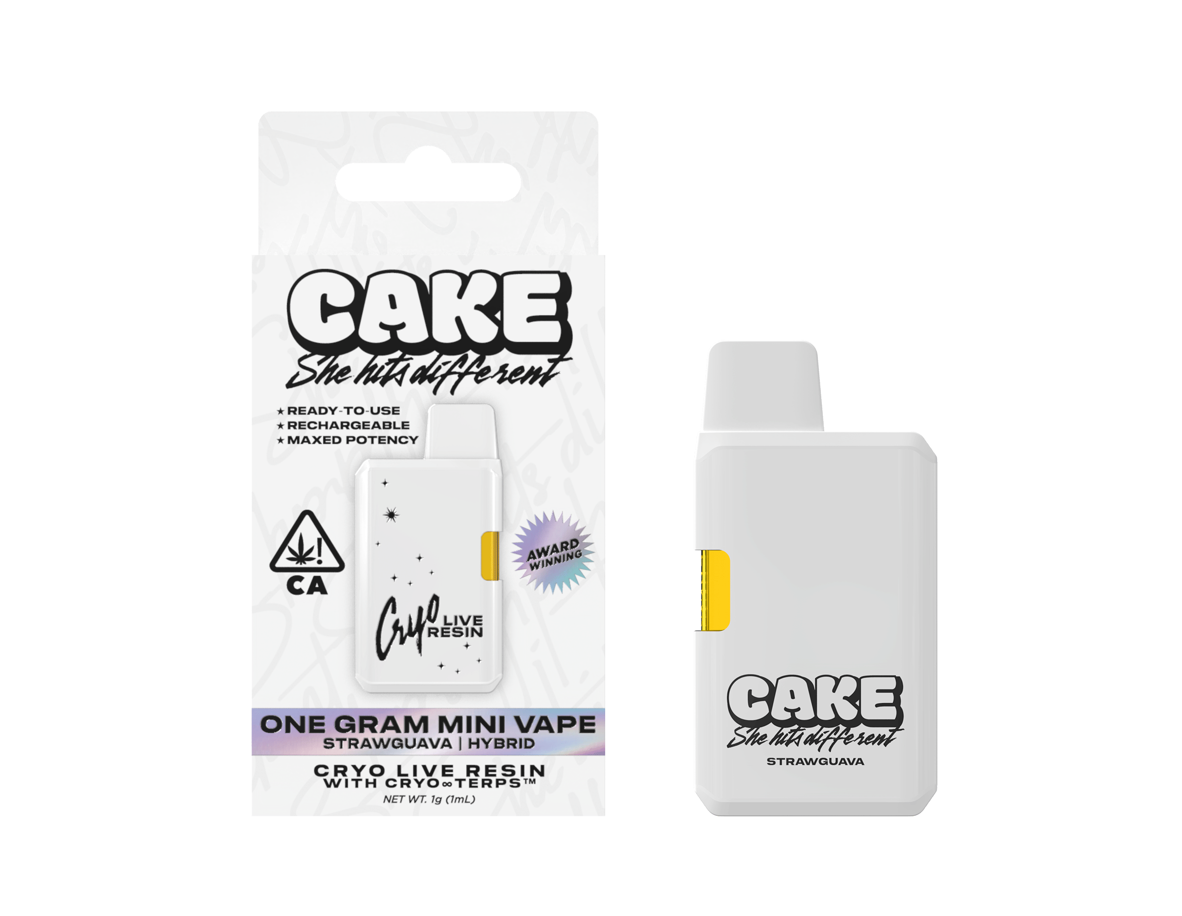 CAKE she hits different - Strawguava | Live Resin Disposable | 1g - 1