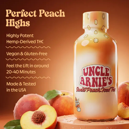 Uncle Arnies - Sweet Peach Iced Tea | Non-Carbonated | 100mg | 8oz - 1